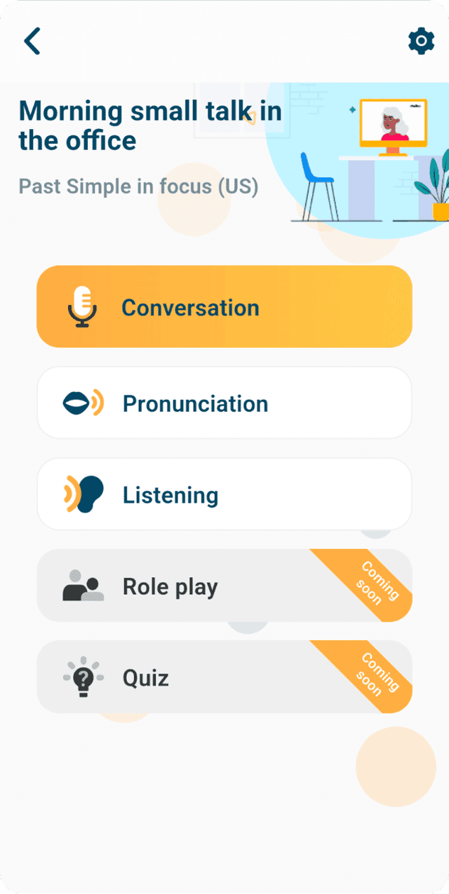 Talk-at-ease application screenshot